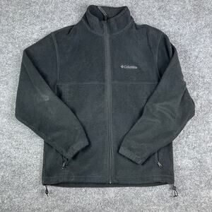 Columbia Fleece Jacket Mens Size XL Black Full Zip Winter Warm Outdoor Layer